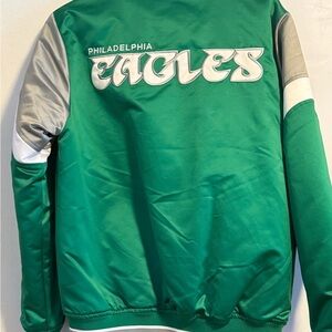 Mitchell & Ness Green and Gray Philadelphia Eagles Bomber Jacket